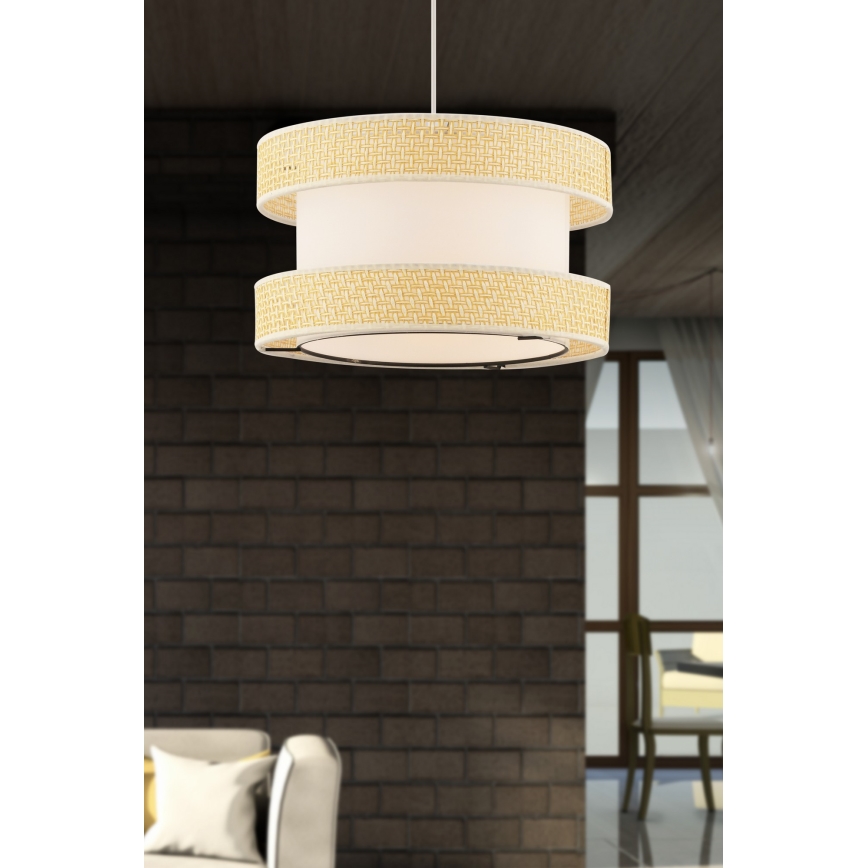 Pendelleuchte mit Kabelaufhängung HALO 1xE27/60W/230V Creme/Beige