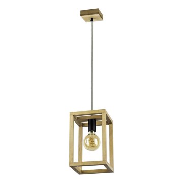 Pendelleuchte mit Kabelaufhängung KAGO 1xE27/60W/230V matt Eiche