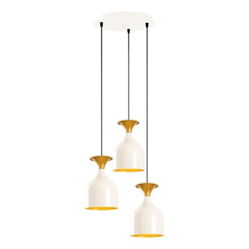 Pendelleuchte mit Kabelaufhängung SIVANI 3xE27/40W/230V weiß/kupfer