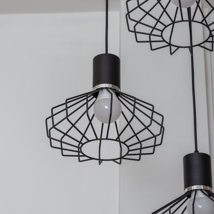 Pendelleuchte mit Kabelaufhängung SOLANO 3xE27/15W/230V schwarz/hochglanzchrom