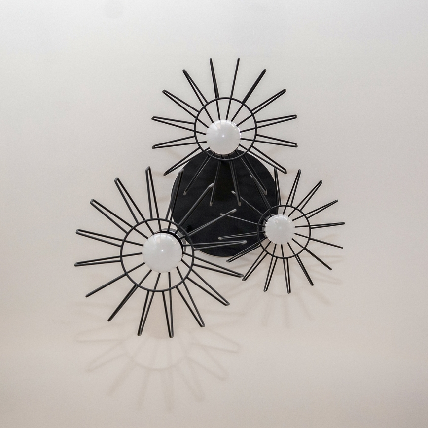 Pendelleuchte mit Kabelaufhängung SOLANO 3xE27/15W/230V schwarz/hochglanzchrom