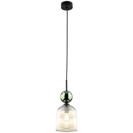 Pendelleuchte mit Kabelaufhängung SOPHIA 1xE14/10W/230V schwarz/grün/rauchiges Beige