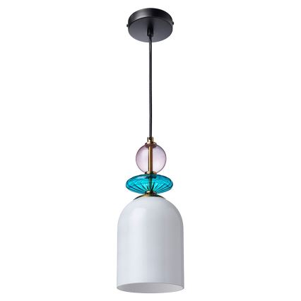 Pendelleuchte mit Kabelaufhängung TROPEA 1xE27/15W/230V schwarz/rauchiges Violett/blau/weiß