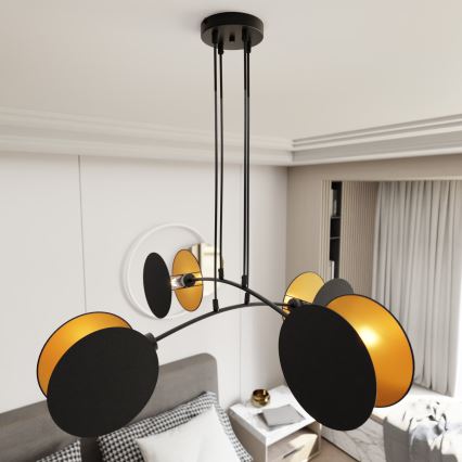 Pendelleuchte mit Seilaufhängung MOTIF 4xE27/15W/230V schwarz