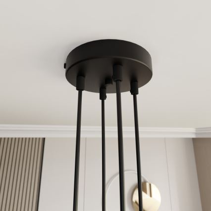 Pendelleuchte mit Seilaufhängung MOTIF 4xE27/15W/230V schwarz