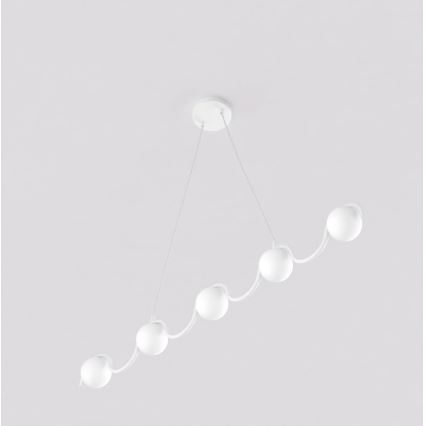 Pendelleuchte mit Seilaufhängung SINUS 5xG9/8W/230V weiß