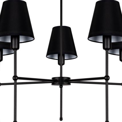 Pendelleuchte mit Stange MADELA 5xE14/40W/230V schwarz