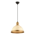 Pendelleuchte MONZA 1xE27/40W/230V Ø 29 cm creme/bronzefarben