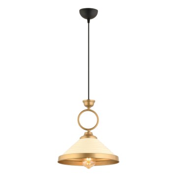 Pendelleuchte MONZA 1xE27/40W/230V Ø 30 cm creme/braun
