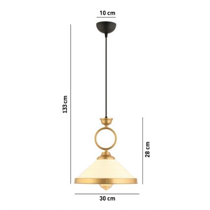 Pendelleuchte MONZA 1xE27/40W/230V Ø 30 cm creme/braun