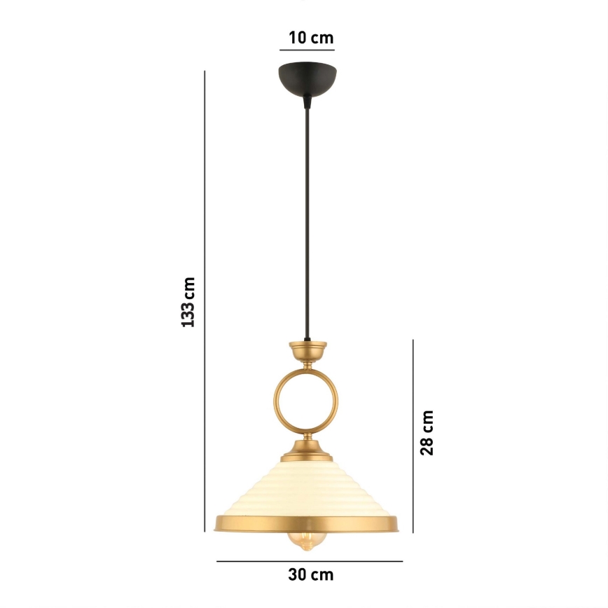 Pendelleuchte MONZA 1xE27/40W/230V Ø 30 cm creme/braun