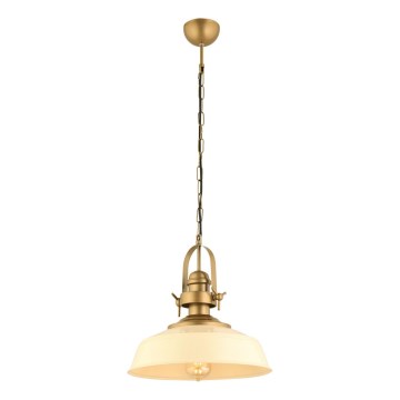 Pendelleuchte MONZA 1xE27/40W/230V Ø 35 cm creme/braun
