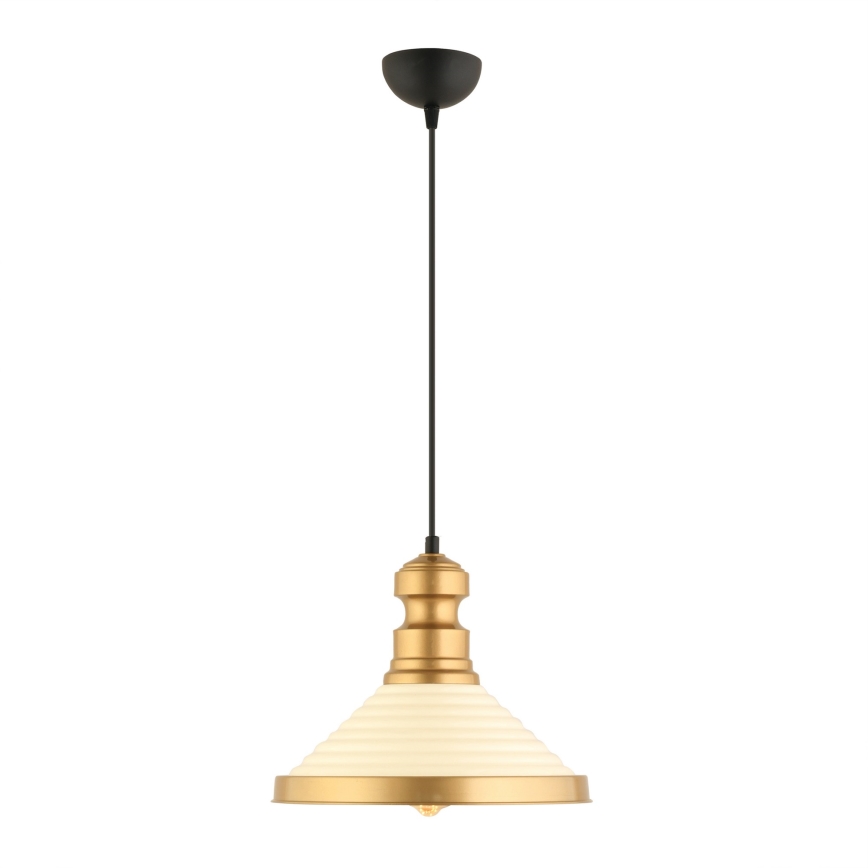 Pendelleuchte MONZA an Kabel 1xE27/40W/230V Ø 30 cm creme/gold