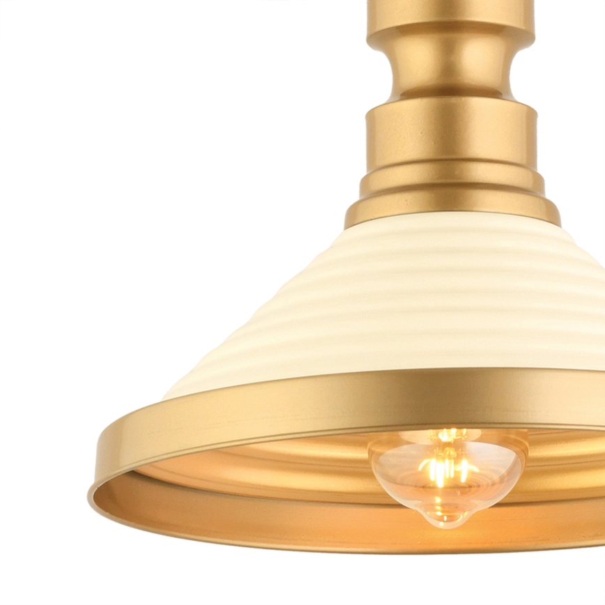 Pendelleuchte MONZA an Kabel 1xE27/40W/230V Ø 30 cm creme/gold