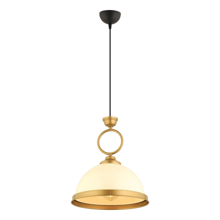 Pendelleuchte MONZA mit Kabelaufhängung, 1x E27/40 W/230 V, Ø 26 cm, creme/bronze