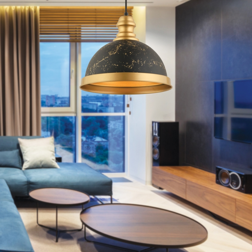 Pendelleuchte MONZA mit Kabelaufhängung 1xE27/40W/230V Ø 29 cm schwarz/bronze