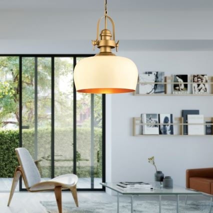 Pendelleuchte MONZA mit Kabelaufhängung, 1xE27/40W/230V, Ø 30 cm, creme/bronze