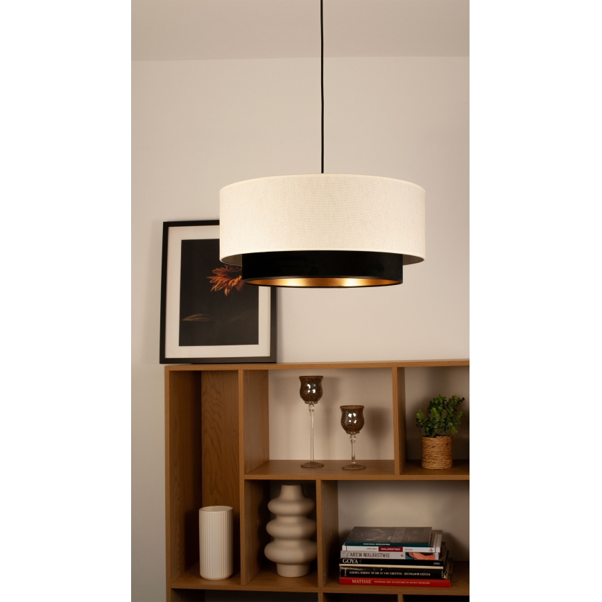 Pendelleuchte NATIA 1 x E27, max. 60 W, 230 V, Ø 45 cm, weiß/schwarz