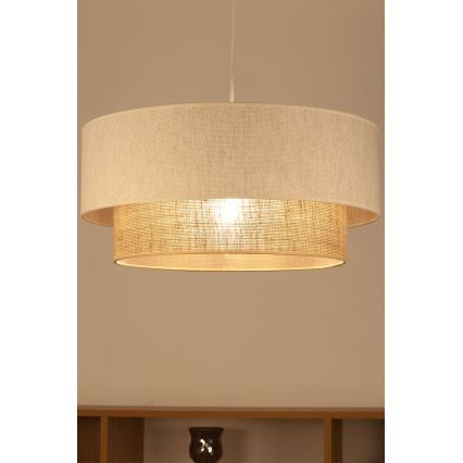 Pendelleuchte NATIA an Kabel 1xE27/60W/230V Ø 45 cm weiß/braun