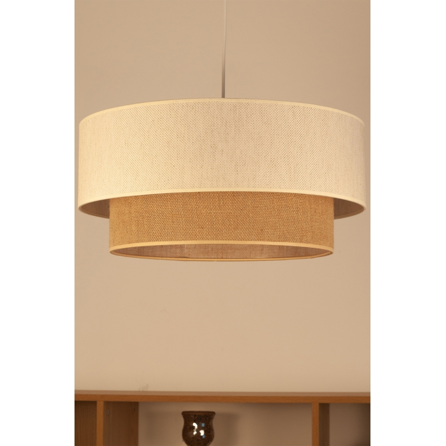 Pendelleuchte NATIA an Kabel 1xE27/60W/230V Ø 45 cm weiß/braun