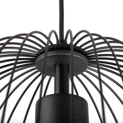 Pendelleuchte OVELLA mit Kabelaufhängung 1xE27/15W/230V Durchmesser 36 cm schwarz