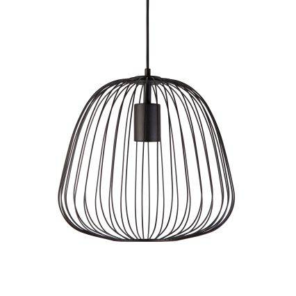 Pendelleuchte OVELLA mit Kabelaufhängung 1xE27/15W/230V Durchmesser 36 cm schwarz