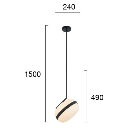 Pendelleuchte PALMA mit Kabel 1xE27/40W/230V schwarz