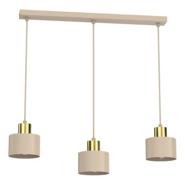 Pendelleuchte PARKLA an Kabel 3xE27/15W/230V beige/gold