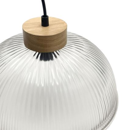 Pendelleuchte PIA an Kabel 1xE27/60W/230V, Durchmesser 30 cm, Eiche