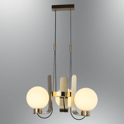 Pendelleuchte REGGIO mit Kabelaufhängung 3xE27/40W/230V, goldfarben