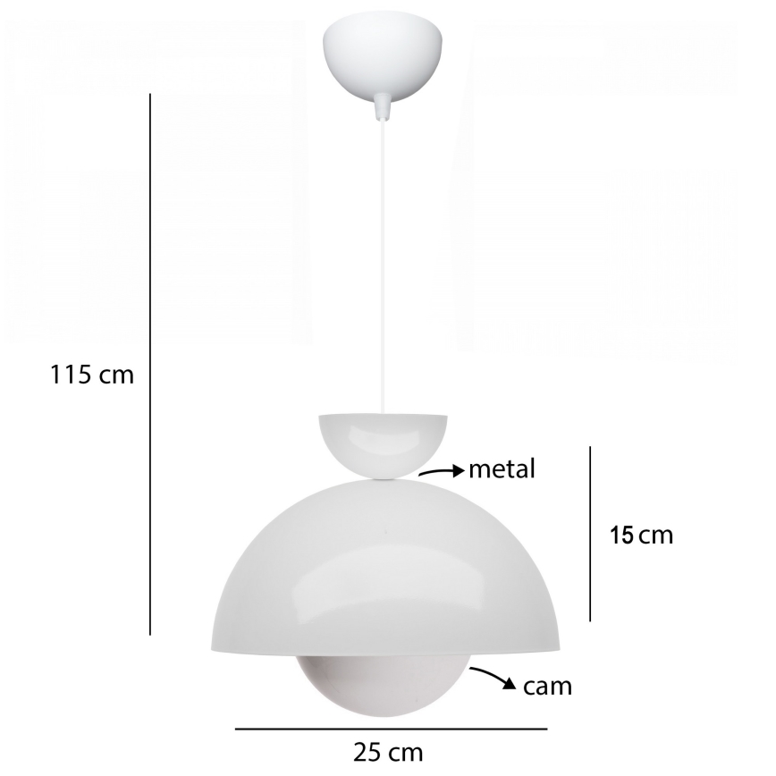 Pendelleuchte SALVA 1xE27/15W/230V weiß