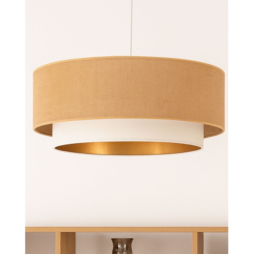 Pendelleuchte SARTA 1xE27/60W/230V, Ø 45 cm, Weiß/Jute