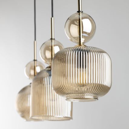 Pendelleuchte SOPHIA 3xE14/10W/230V schwarz/rauchbeige