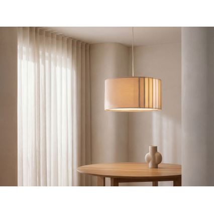 Pendelleuchte STRIPES mit Kabelaufhängung, 1xE27/60W/230V, Ø 40 cm, beige