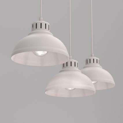 Pendelleuchte SVEN mit Kabel 3xE27/15W/230V cremefarben