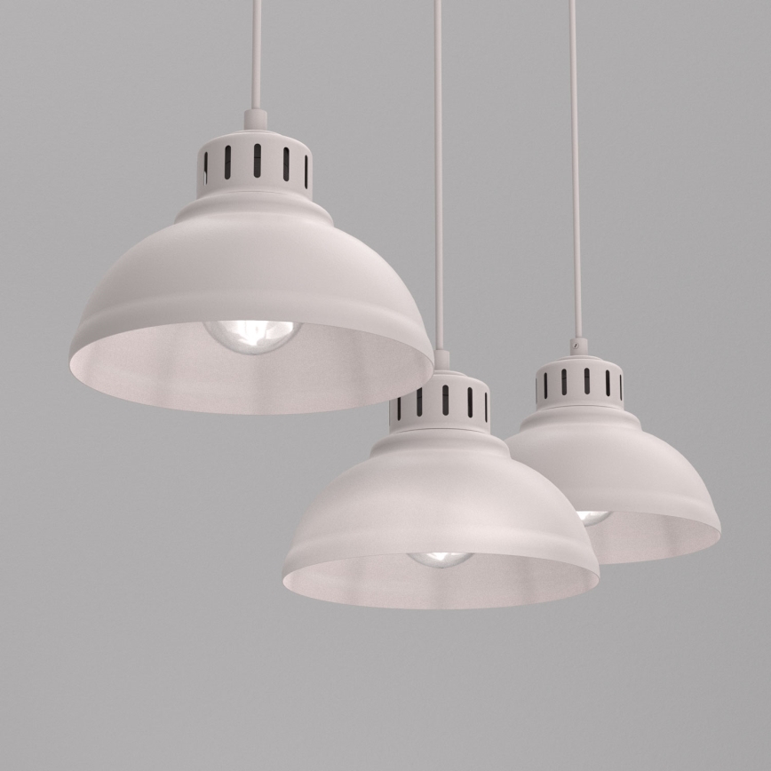 Pendelleuchte SVEN mit Kabel 3xE27/15W/230V cremefarben