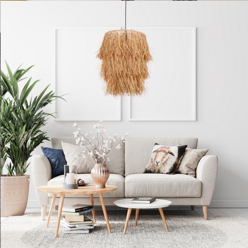 Pendelleuchte TASSEL 1xE27/40W/230V, Raffia