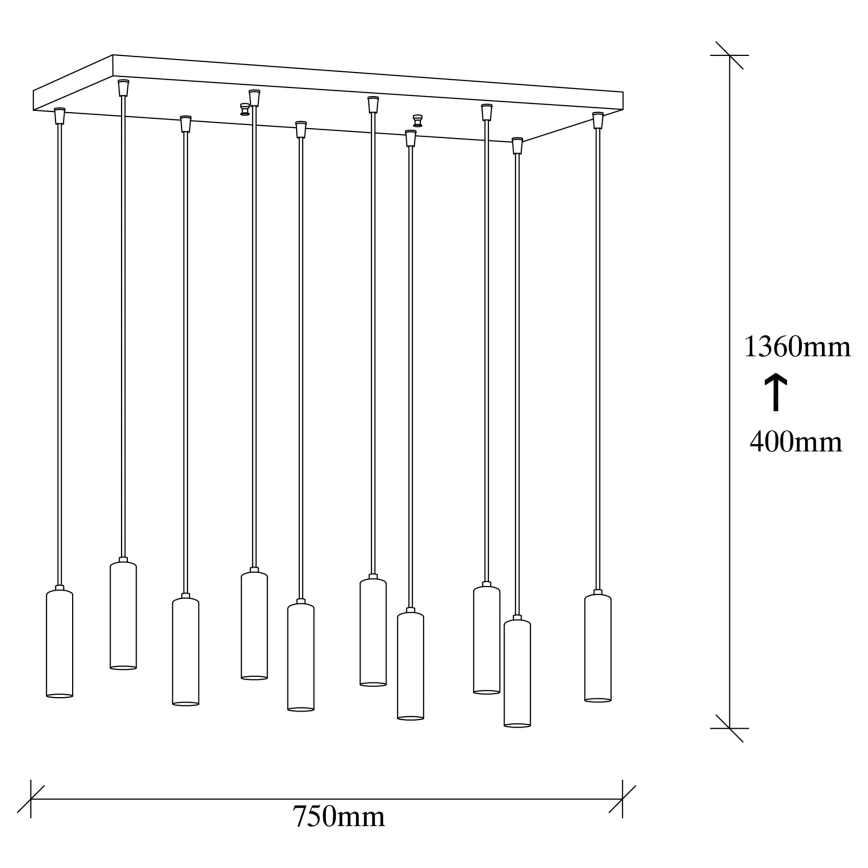 Pendelleuchte TEMPO 10xE27/40W/230V, gold