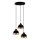 Pendelleuchte YILDO mit Kabel 3xE27/40W/230V schwarz/gold