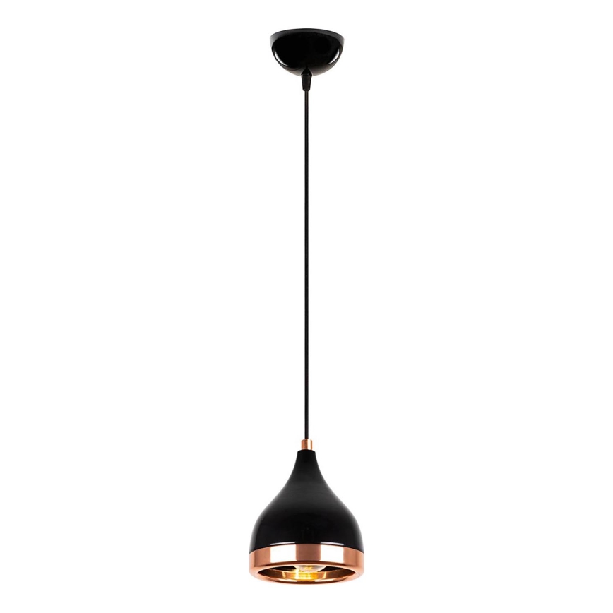 Pendelleuchte YILDO mit Kabelaufhängung 1xE27/40W/230V schwarz/kupferfarben