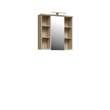 Pensile da bagno con specchio VENOM bianco/rovere sonoma