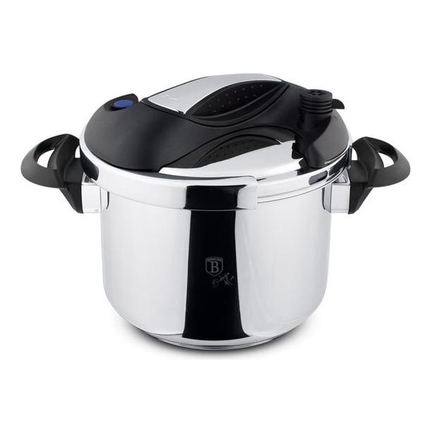 Pentola a pressione TURBO 6 l acciaio inox/nero