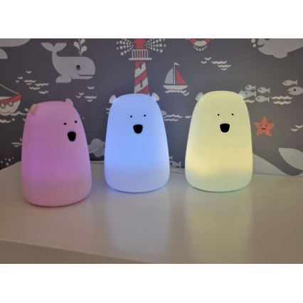Petite lampe tactile LED RVB pour enfants BEAR LED/0,8W/5V bleu