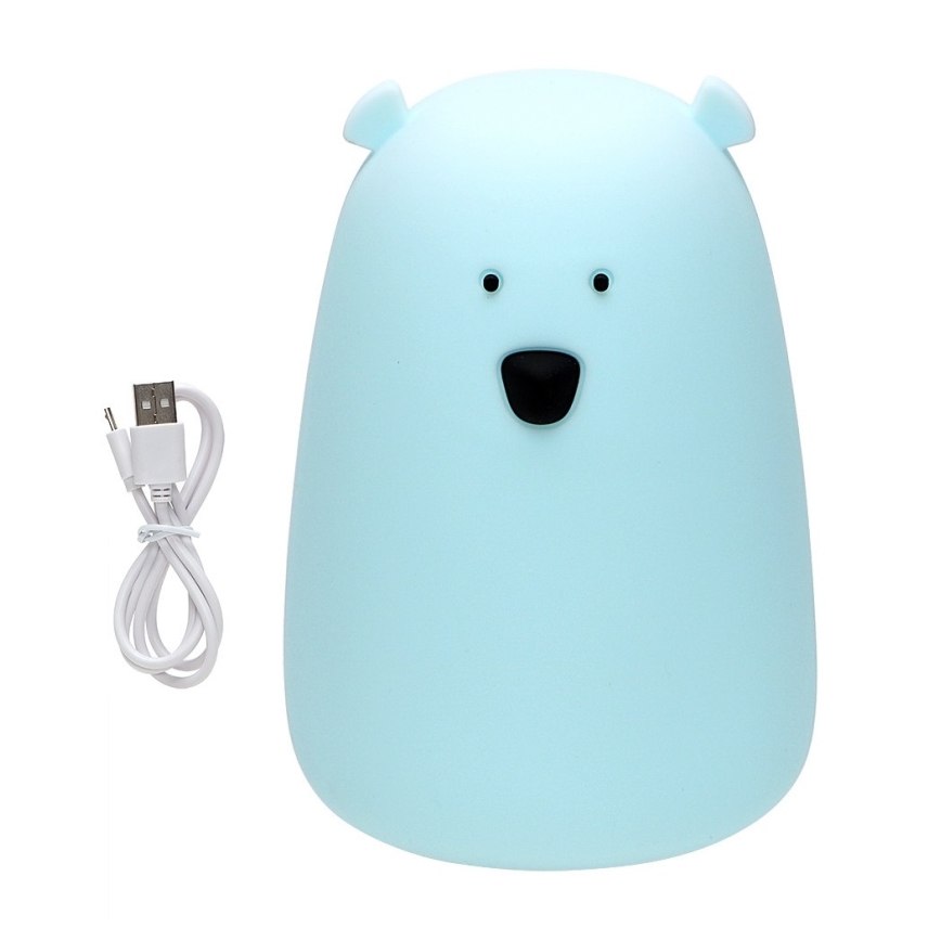 Petite lampe tactile LED RVB pour enfants BEAR LED/0,8W/5V bleu