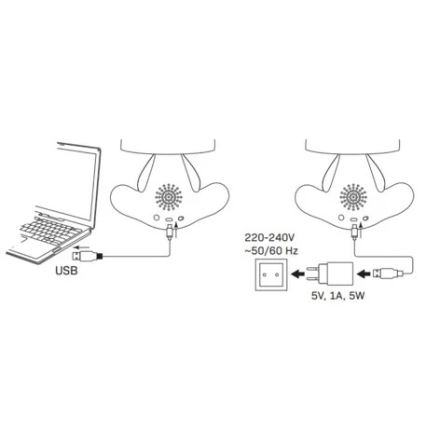 Petite lampe tactile pour enfants à intensité variable FANCY LED/2,5W/3,7V 1200 mAh noir/rouge