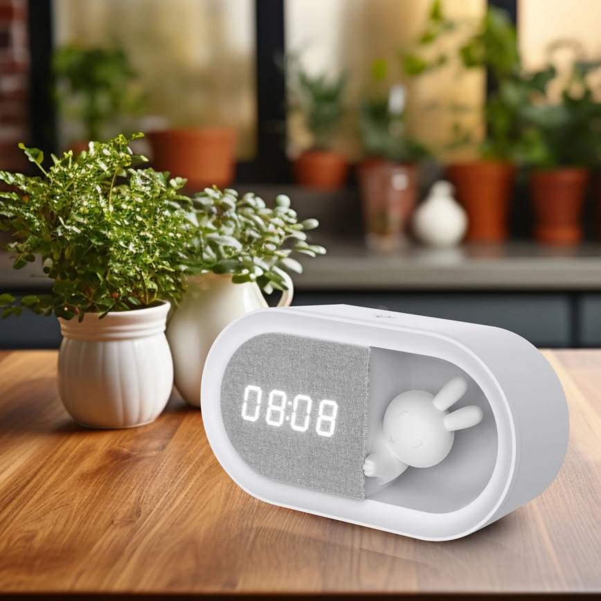 Petite veilleuse à intensité variable avec réveil BUNNY LED/1,2W/5V 3000K