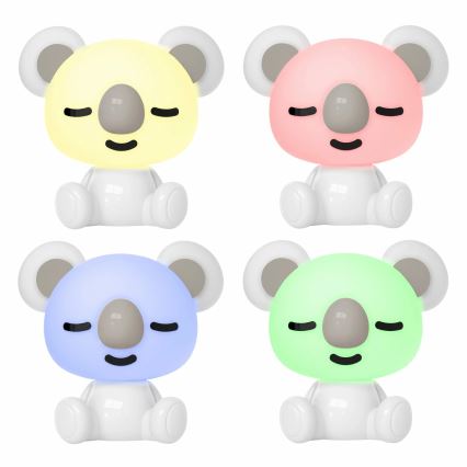 Petite veilleuse LED RGBW à intensité variable pour enfants 2,5W/230V koala blanc