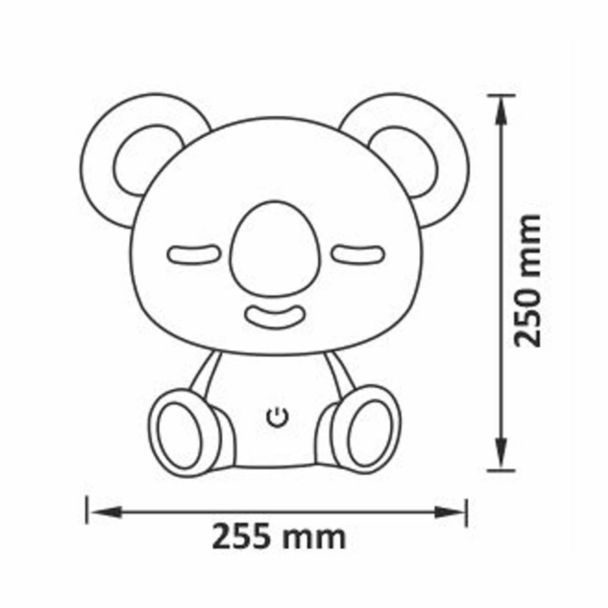 Petite veilleuse LED RGBW à intensité variable pour enfants 2,5W/230V koala blanc
