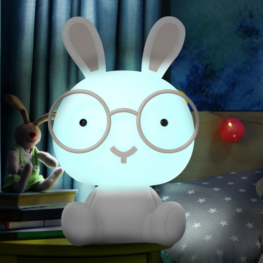 Petite veilleuse LED RGBW à intensité variable pour enfants LED/2,5W/230V lapin blanc