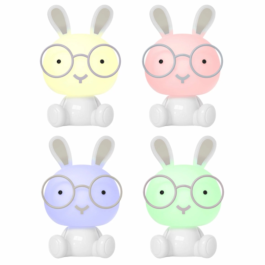 Petite veilleuse LED RGBW à intensité variable pour enfants LED/2,5W/230V lapin blanc